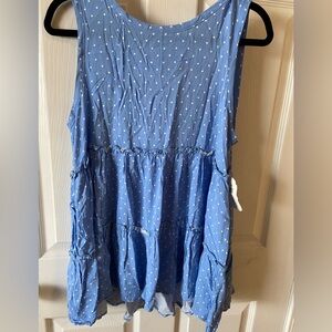 Altr’d State Blue Polka Dot Sleeveless Top size Large NWT